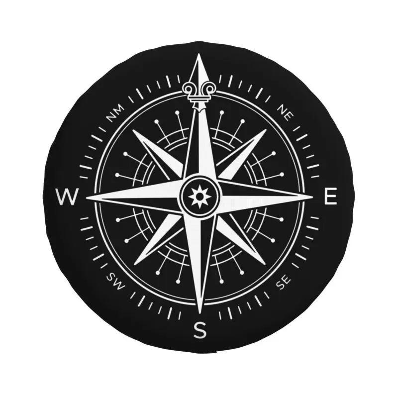 Custom Nautical Compass Tire Cover 4WD 4x4 Trailer Captain Anchor Boat Spare Wheel Protector for Jeep Wrangler 14\