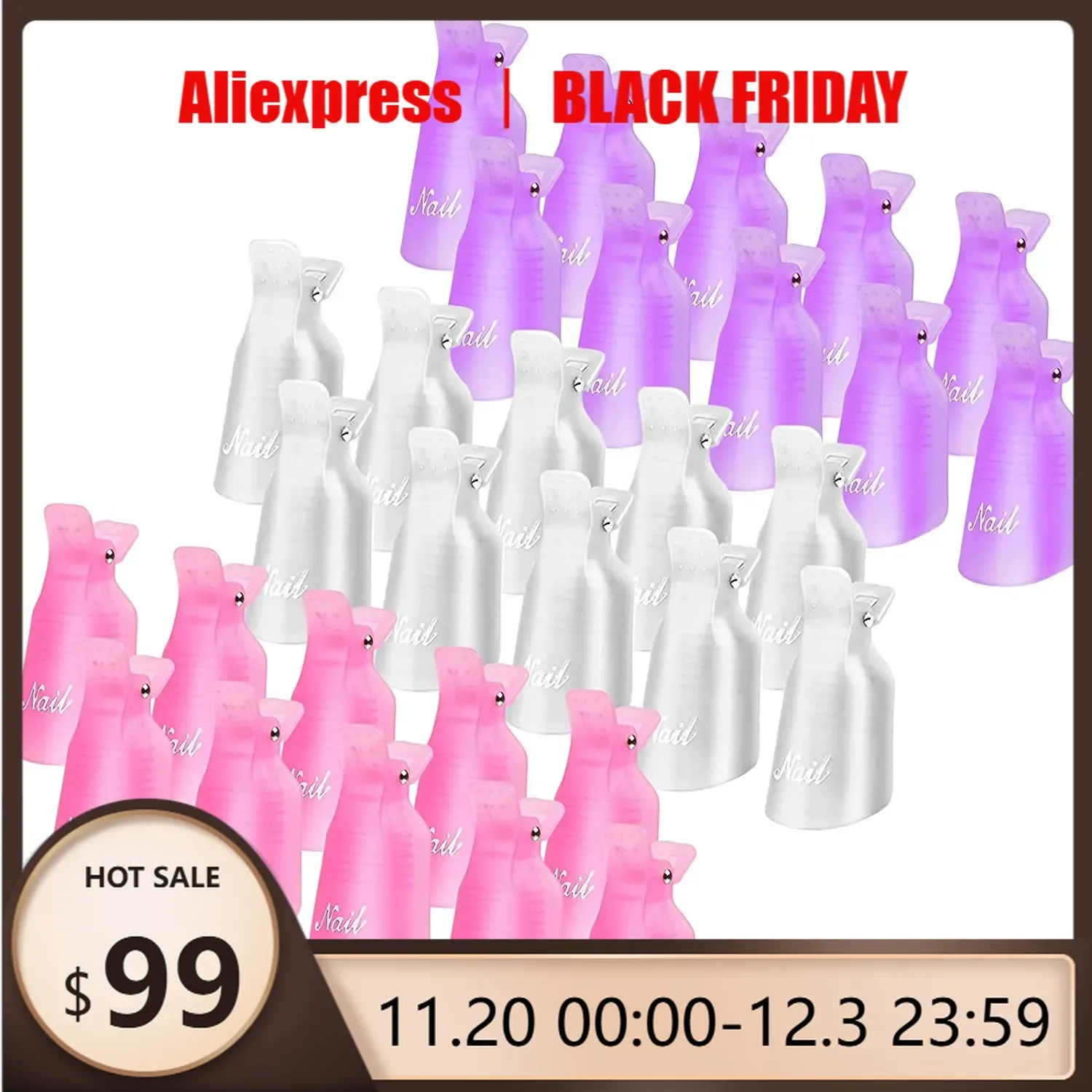 

10PCS Colorful Acrylic Nail Art Soak Off Cap Clips Nails Cleaning Manicure UV Gel Polish Soak off Wrap Tools For Finger Dropship