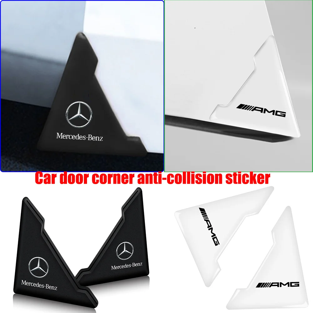 2PCS Protector de Esquinas para Puertas de Coche, Adhesivo Anticolisión y Antiarañazos para Mercedes Benz AMG Clase A B C D M S R G GLK GLA CLA