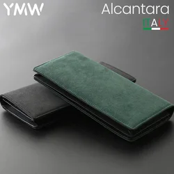 YMW-cartera de cuero Artificial para hombre y mujer, tarjetero de cuero genuino con pliegue largo, bolso de lujo