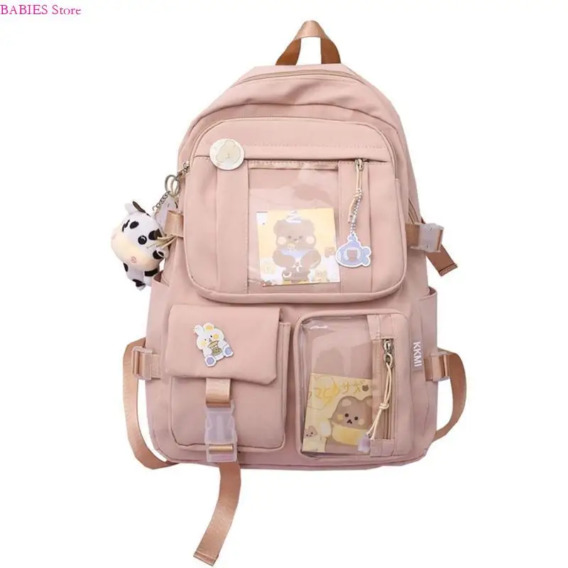 

C9GB Backpack Nylon Students Schoolbag Shoulder Tote Bag Casual Daypack Back to School for Teen Girls Female Book Bags