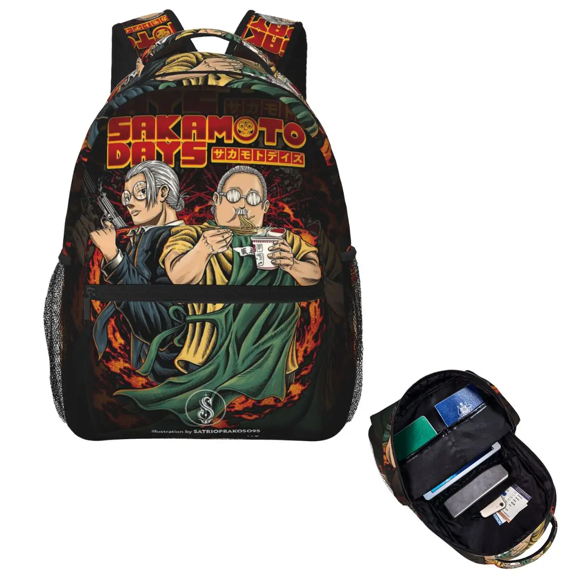 Sakamoto Days Daily Four Village Week Japanese Student Backpack School Bag Daypack for Men Women Fashion Bookbag Shoulder Bags