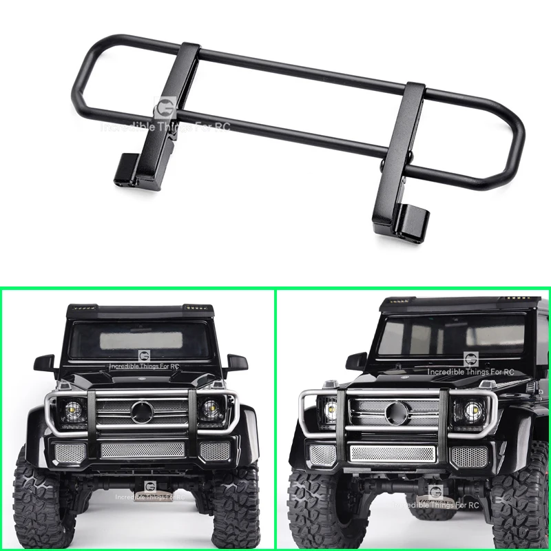 

1PCS Simulation Silver/black Metal Fast Split Front Bumper for 1/10 RC Crawler Car TRX4 G500 TRX6 G63 Accessories