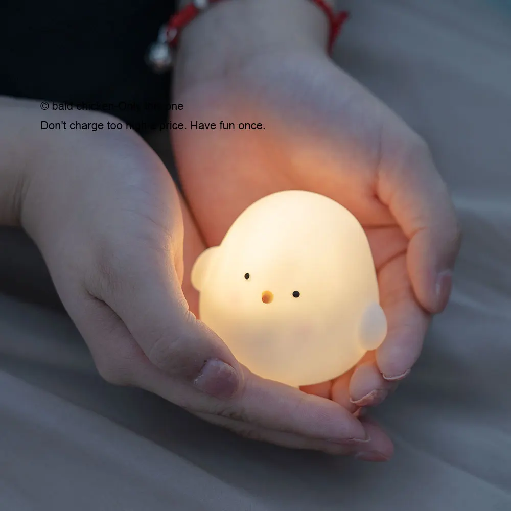 Chick Doll Small Night Light Electronic Luminous Toy Anime Figure Warm Light Atmosphere Decoration Cute Shape Children Gift