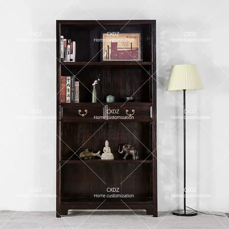 Ming and Qing Style Chinese Classical Solid Wood Carved Flower Cage Duobao Ge Bogu Shelf Antique Display Cabinet Bookcase
