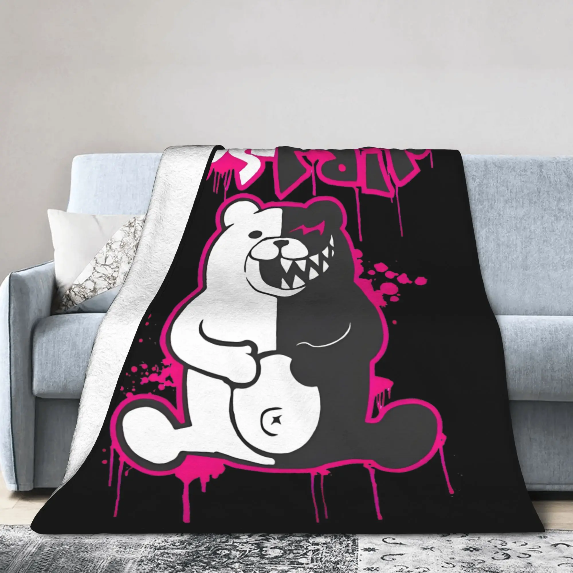Danganronpa- Monokuma - Despair Wool Blanket  Custom Throw Blanket for  Sofa Bedding Lounge 125*100cm Rug Piece,