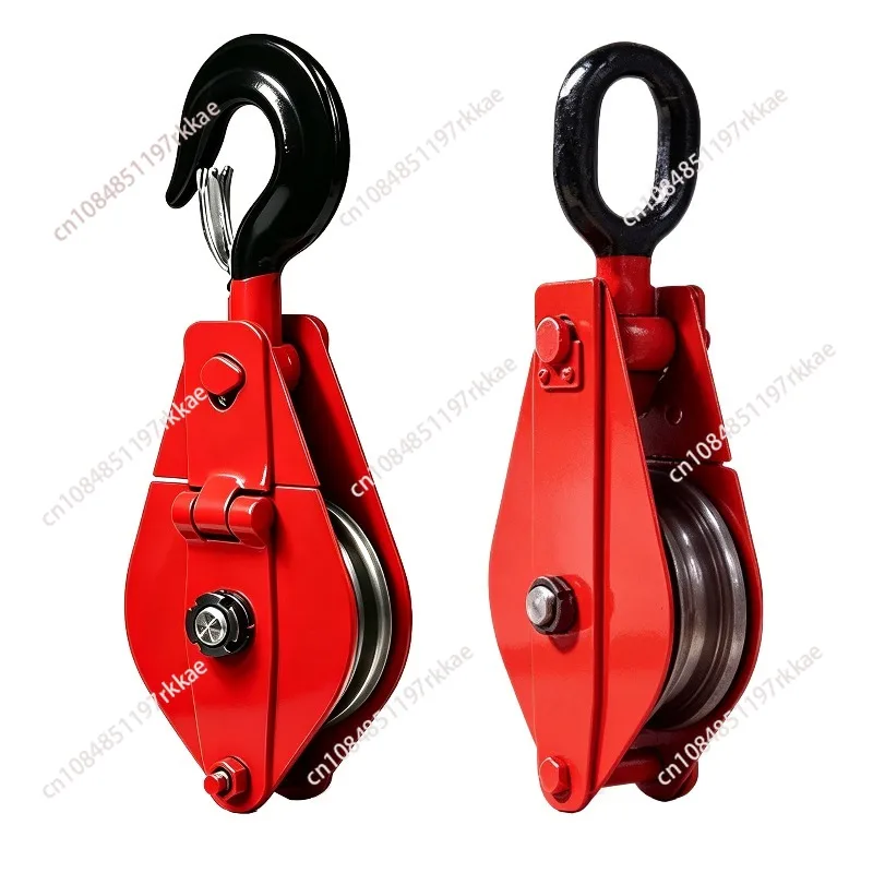 1T Wheel Lifting Snatch Pulley Block Skid Wheel Chain Hoist Chain Block Crane Lifting Sling Material Handling Tool Rigging