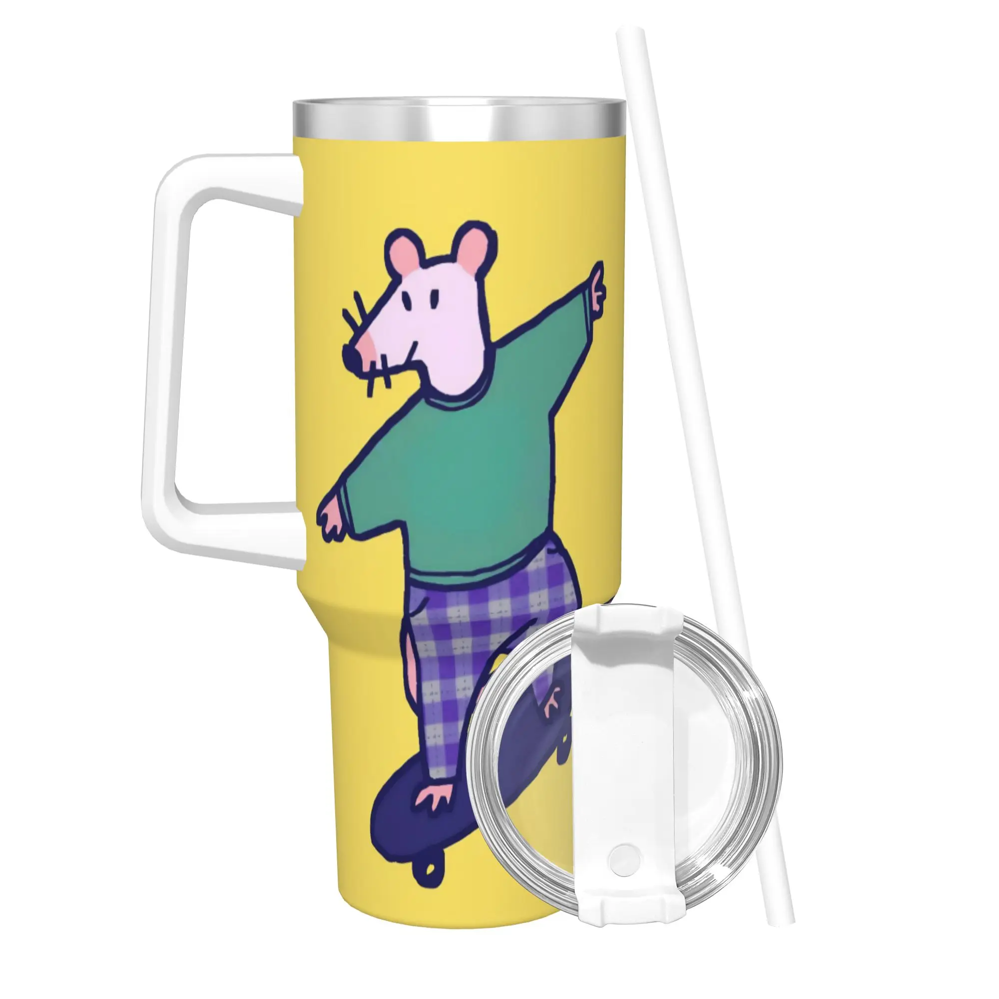 Maisy Mouse 40oz Tumbler Stainless Steel Double Wall Vacuum Insulated  Mug Cups With Straw