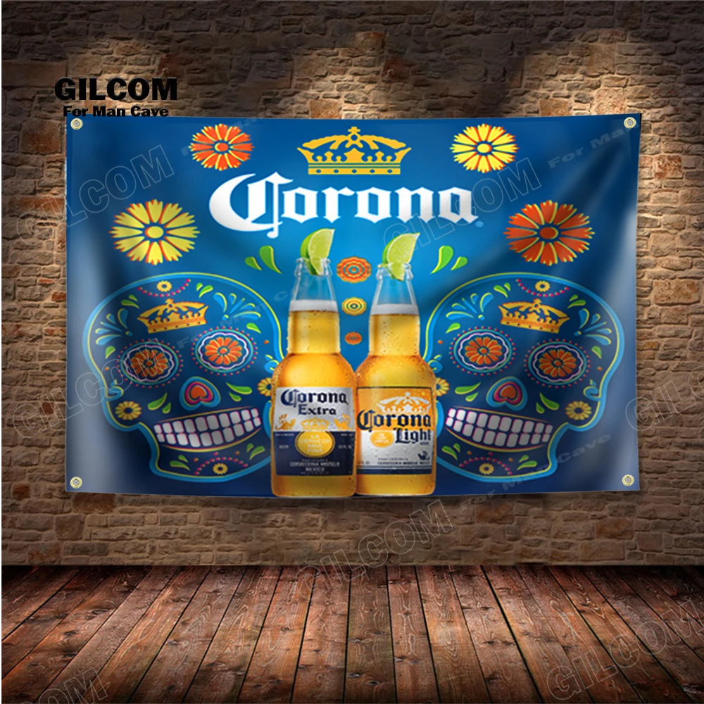 Beer Brand Retro Banner Flag Poster Wall Art Decoration AD Vintage Sign Bottle Extra Mexico Man Cave Garage Pub Club Bar