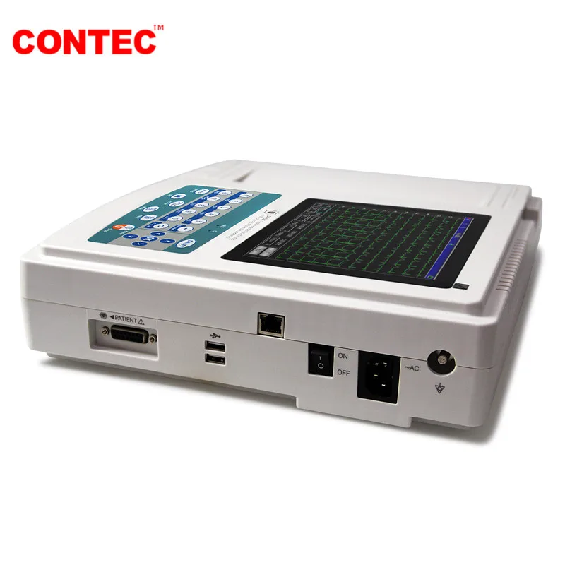 Touch Screen Digital 12 Channel 12 Leads ECG EKG ECG1200G Electrocardiograph PC Software CONTEC ECG1200G