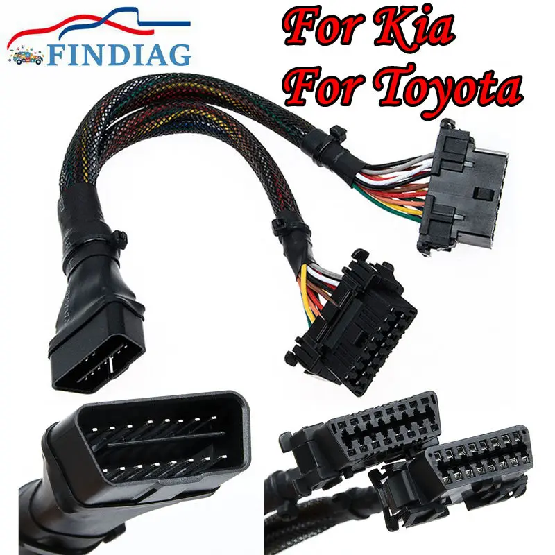 

Новый разветвитель OBD2, 16-контактный разветвитель для Kia, удлинительный кабель-разветвитель OBD II, 30 см, женский удлинительный кабель-адаптер