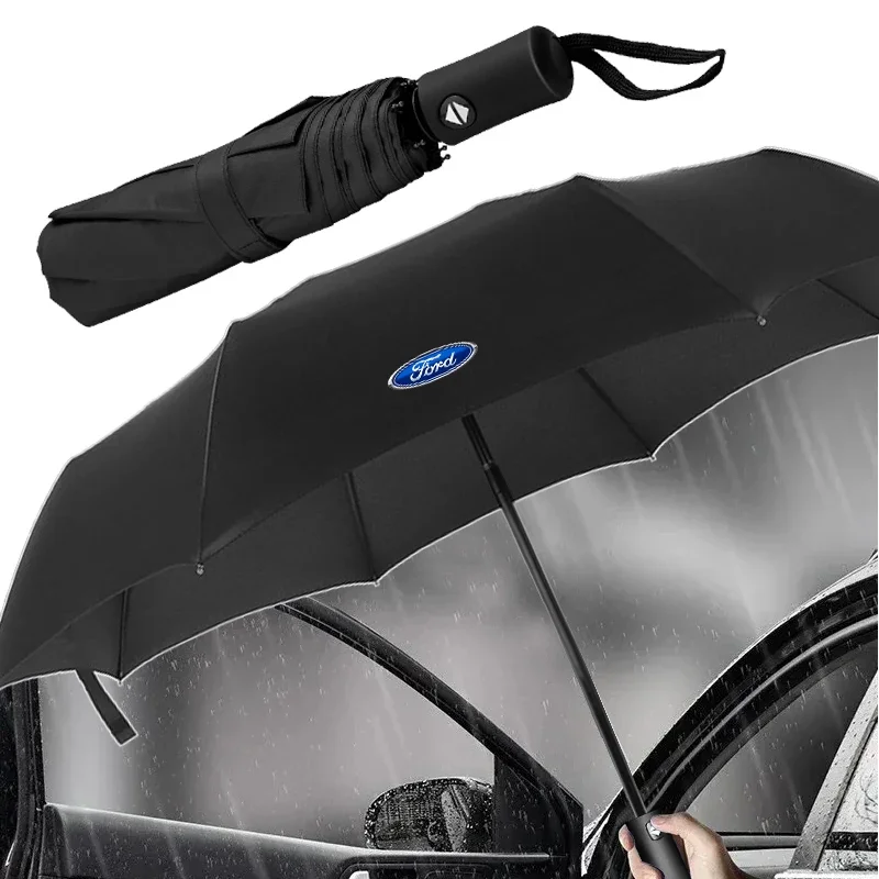 Car Styling Car Automatic Folding Windproof Sunshade Umbrella For Ford Fiesta Ranger Focus Kuga Mustang MAX Transit Mondeo Esco