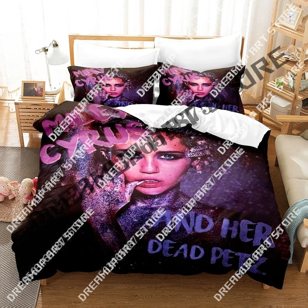 3D Print Something Beautiful M-miley cyrus Bedding Set Twin Queen King Full Size Duvet Cover Pillowcase Bed boys girls Adult