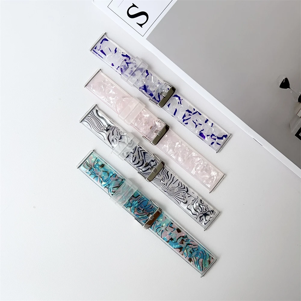 Cinturino universale stampato trasparente da 20mm 22mm per xiaomi Watch 2 2pro S1 S2 S3 cinturino per orologio ghiacciaio per Realme Watch S Sp