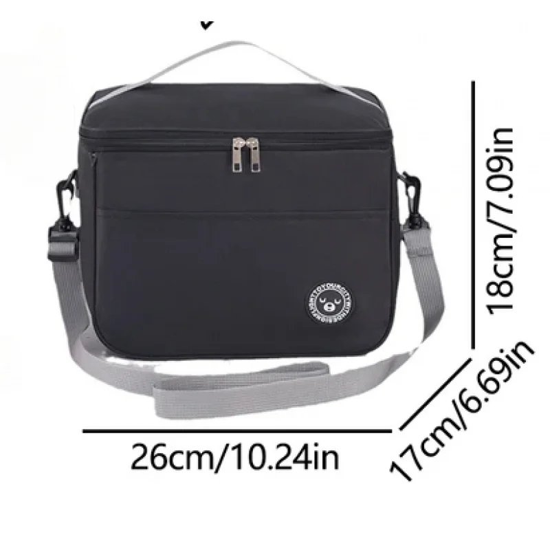 Large-capacity hand-held with shoulder strap insulated bag, lunch box bag, student thickened waterproof lunch bag。-zmt