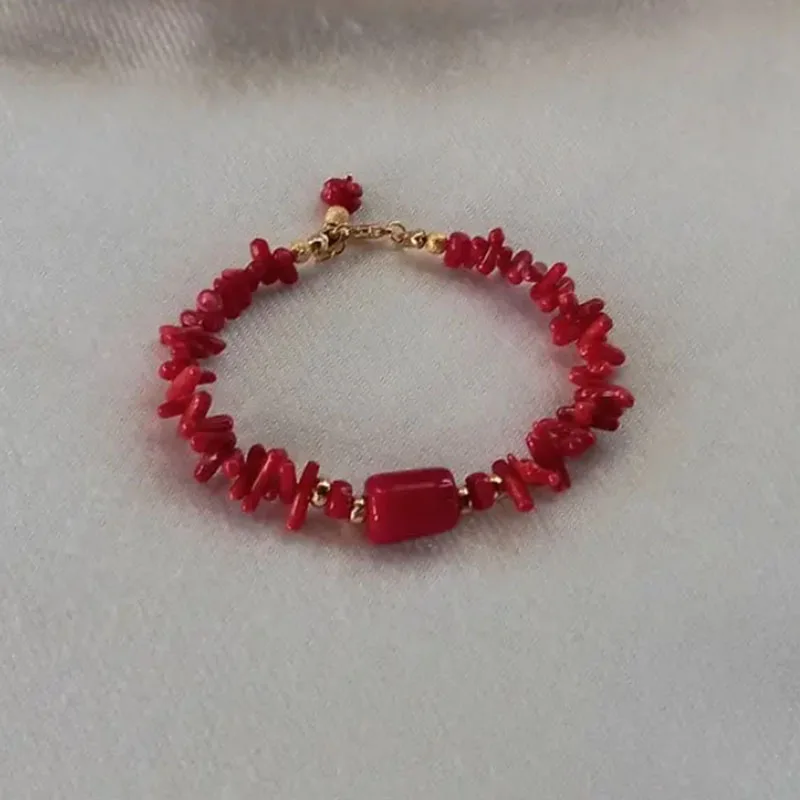 Red Coral Bracelet Genuine Coral Bracelet  Red Boho Bracelet Coral Bracelet Red Coral Bracelet