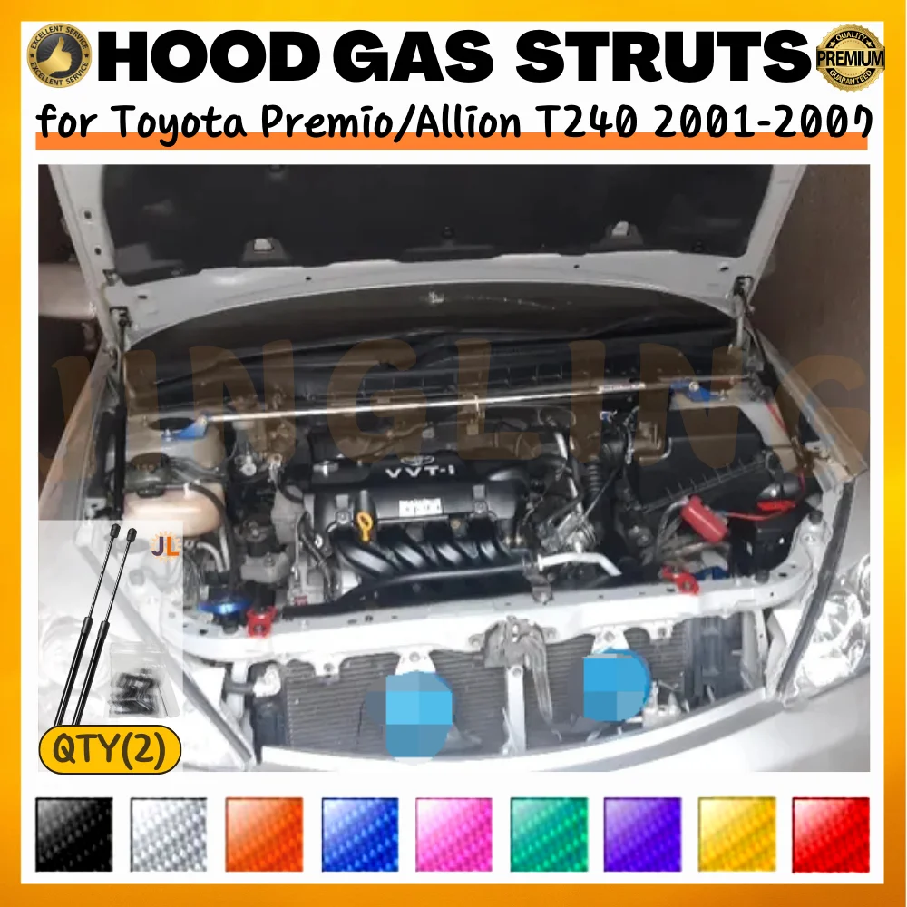

Qty(2) Стойки капота для Toyota Premio/Allion T240 2001-2007, модификация переднего капота, опоры подъема, демпферы, газовые пружины, амортизаторы