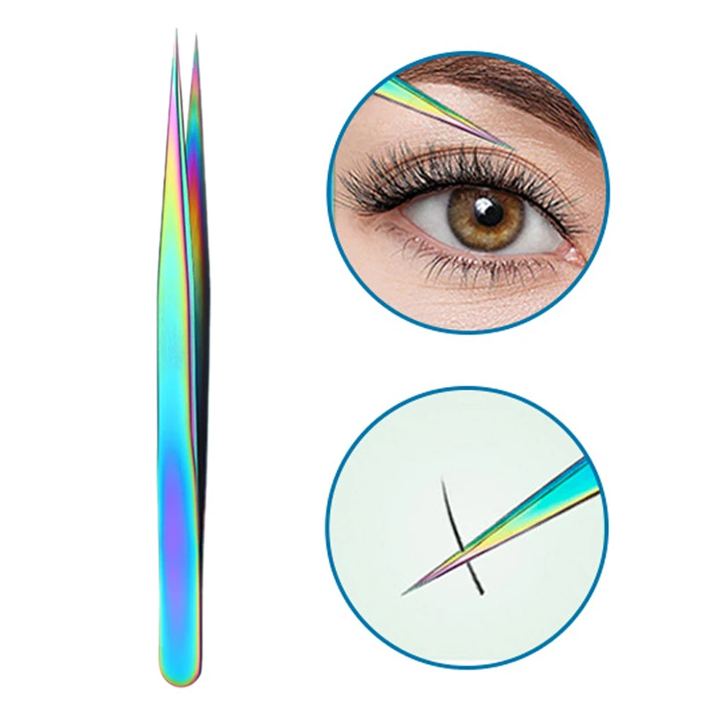 Ensemble de pincettes à cils en acier inoxydable, avec boîte, outil de greffage de faux cils de haute précision, outils de maquillage pour Extension de cils