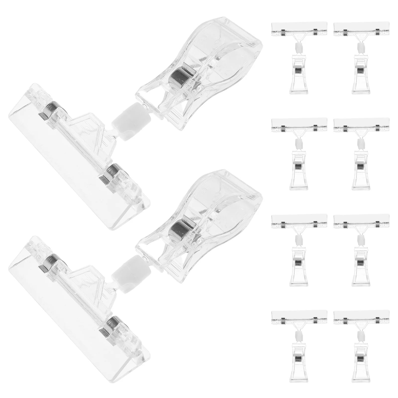 10PCS Plastic Transparent Label Clips Price Tag Clamp Note Fixator for Home Shooping Mall Market note holder