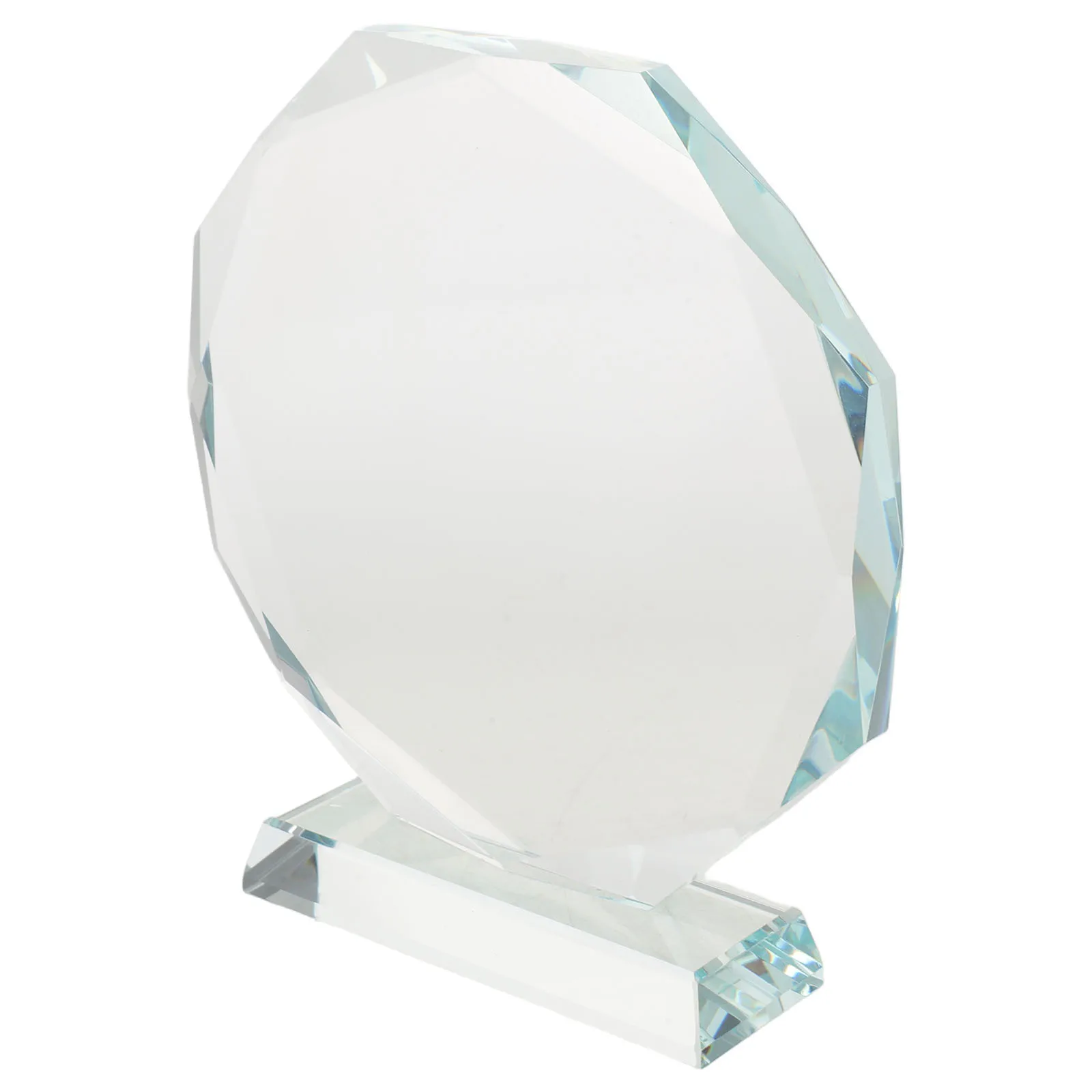 جائزة كأس كريستال 140 مم لوحة زجاجية مثمنة شفافة لتقدير التعرف على الموظفين عرض سطح المكتب تذكار تذكاري