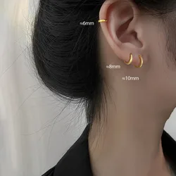 Gold/Silver Color Temperament Hoop Earrings for Women Vintage Cartilage Earrings Daily Wear Piercing Jewelry Accessories Gift