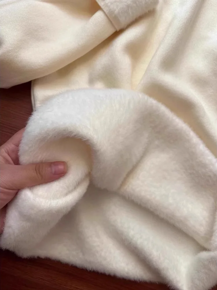 

Утепленный свитер с флисовой подкладкой, очень теплый, в американском стиле, для пар, вязаный, для холодной зимней погоды