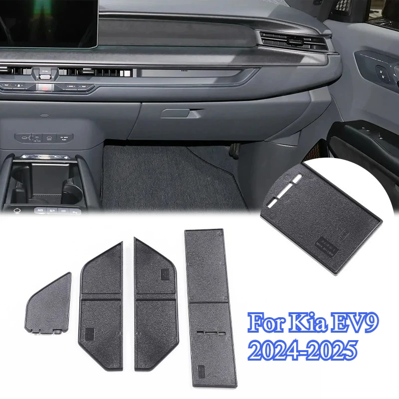 For 2024-2025 Kia EV9 ABS Black Car Automotive Passenger Glove Box Partition Automotive Modification Accessories 5