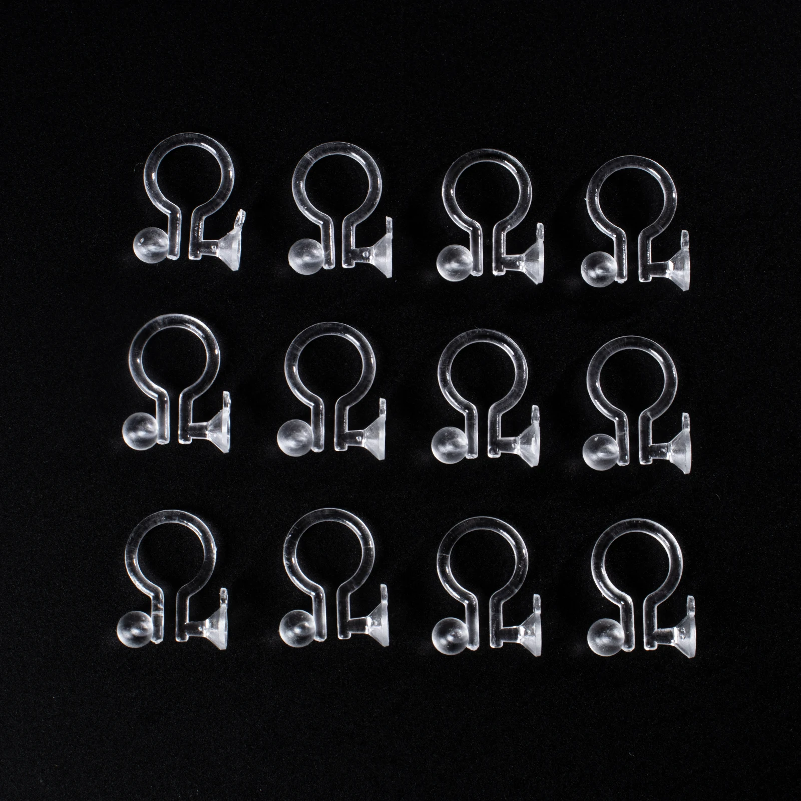 50 Pcs  Clear Plastic Clip-on Earring Converter Component Fit for 3mm Rhinestone 12x9x3mm  for Non Pierced Ears image 3