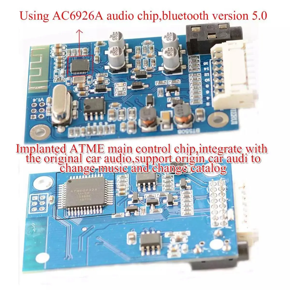 Adapter Radio samochodowe Bluetooth przewód Aux mikrofon muzyka bezprzewodowe interfejs Disc Box dla Toyota Reiz/Camry/Corolla