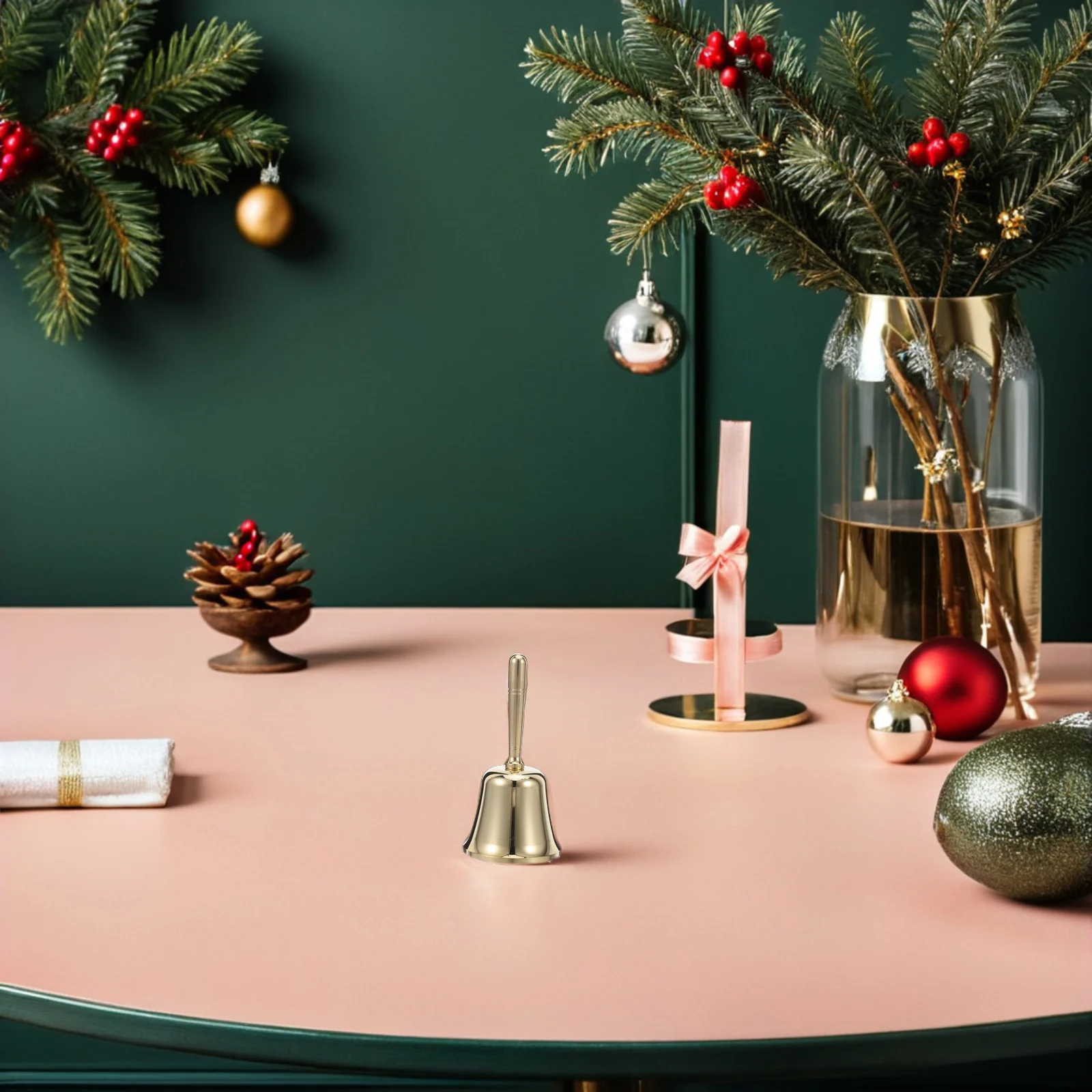 

Brass Vintage Metal Hand Bell For Kitchen Restaurant Hotel Service Retro Call Bell Decoration Craft Bells