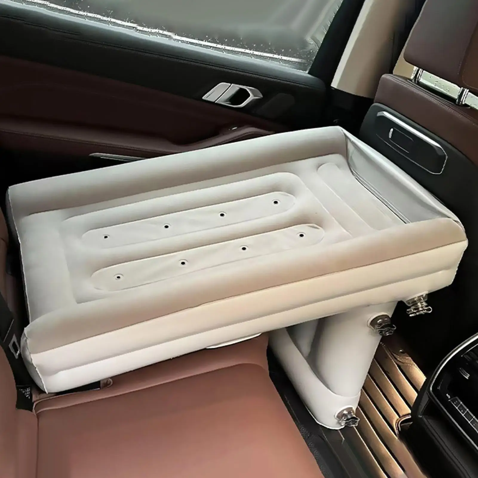 Inflatable Car Air Mattress with Pump, Thickened Backseat Sleeping Bed for Children for Camping, Hiking, Travel in SUV, Airplane