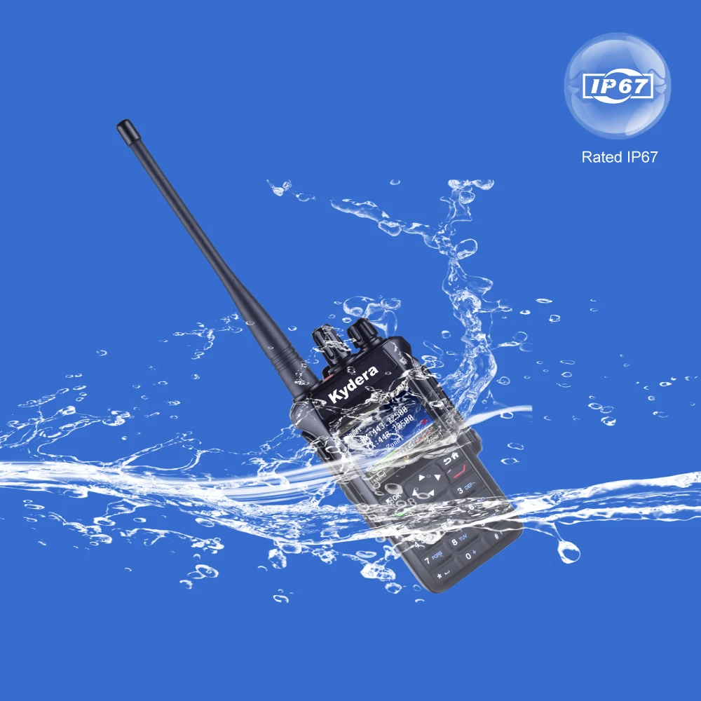 IP67 Waterproof  Kydera   DR-95 Digital 5 Watt DMR Portable Radio AES Encryption BT GPS AI Noise-canceling