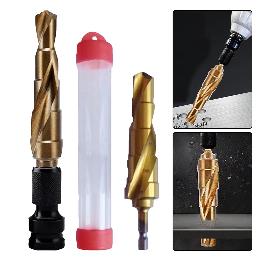 1pc 14-22mm HSS for Core Step Drill Bit 5 Steps Multiple Hole Cone Drill Bits Hex Shank Spiral Grooved Drill For Metal Wood