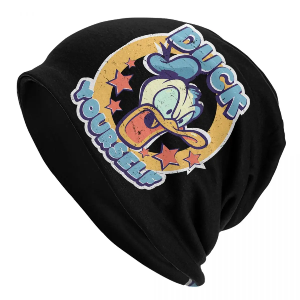 

Шапки с черепами Дональда Дака на заказ, крутые зимние теплые вязаные шапки для мужчин и женщин, унисекс, шапки с капюшоном в стиле аниме для взрослых