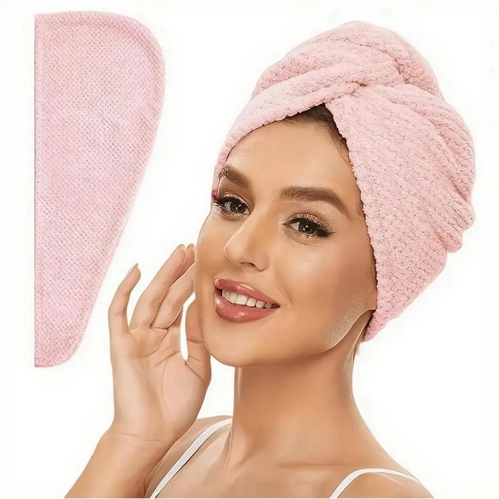 Mikrofaser-Haartuch für Frauen, Haartrockentuch mit Knopf, Haarturban, schnelltrocknend, Anti-Frizz, saugfähiges Kopftuch – Detail 6