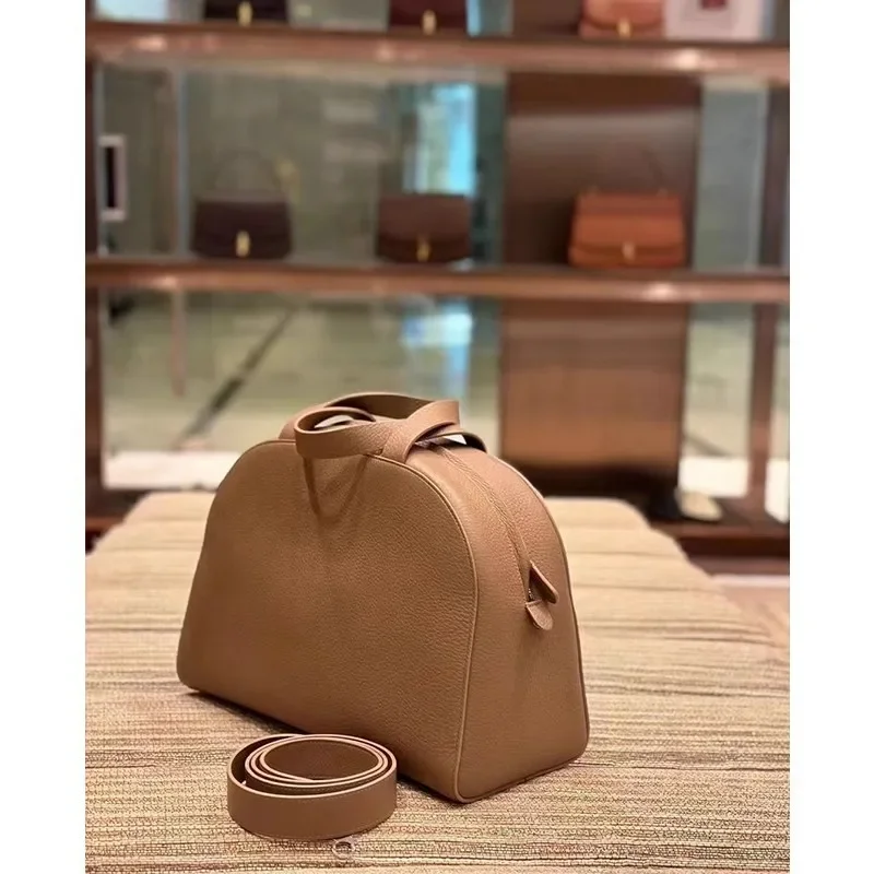 Ladies Simple Atmosphere Full Cowhide Bag Large Capacity Single Shoulder Crossbody Handbag Bags for Women