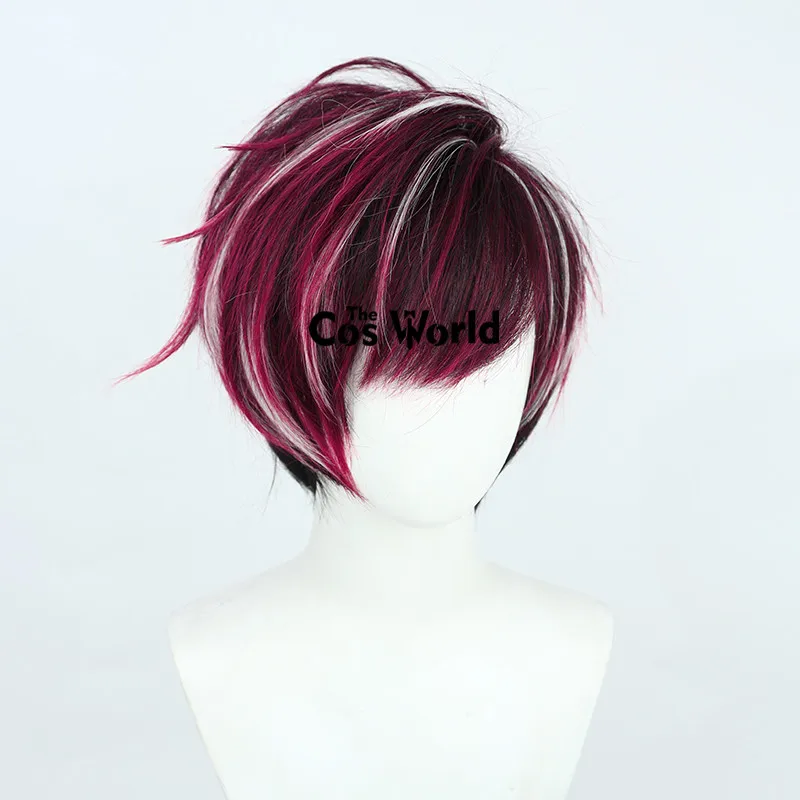 Virtual YouTuber VTuber XSOLEIL Ver Vermillion 25 cm Breve Anime Parrucche Cosplay Fibra Resistente Al Calore Capelli Sintetici + Protezione Della Parrucca