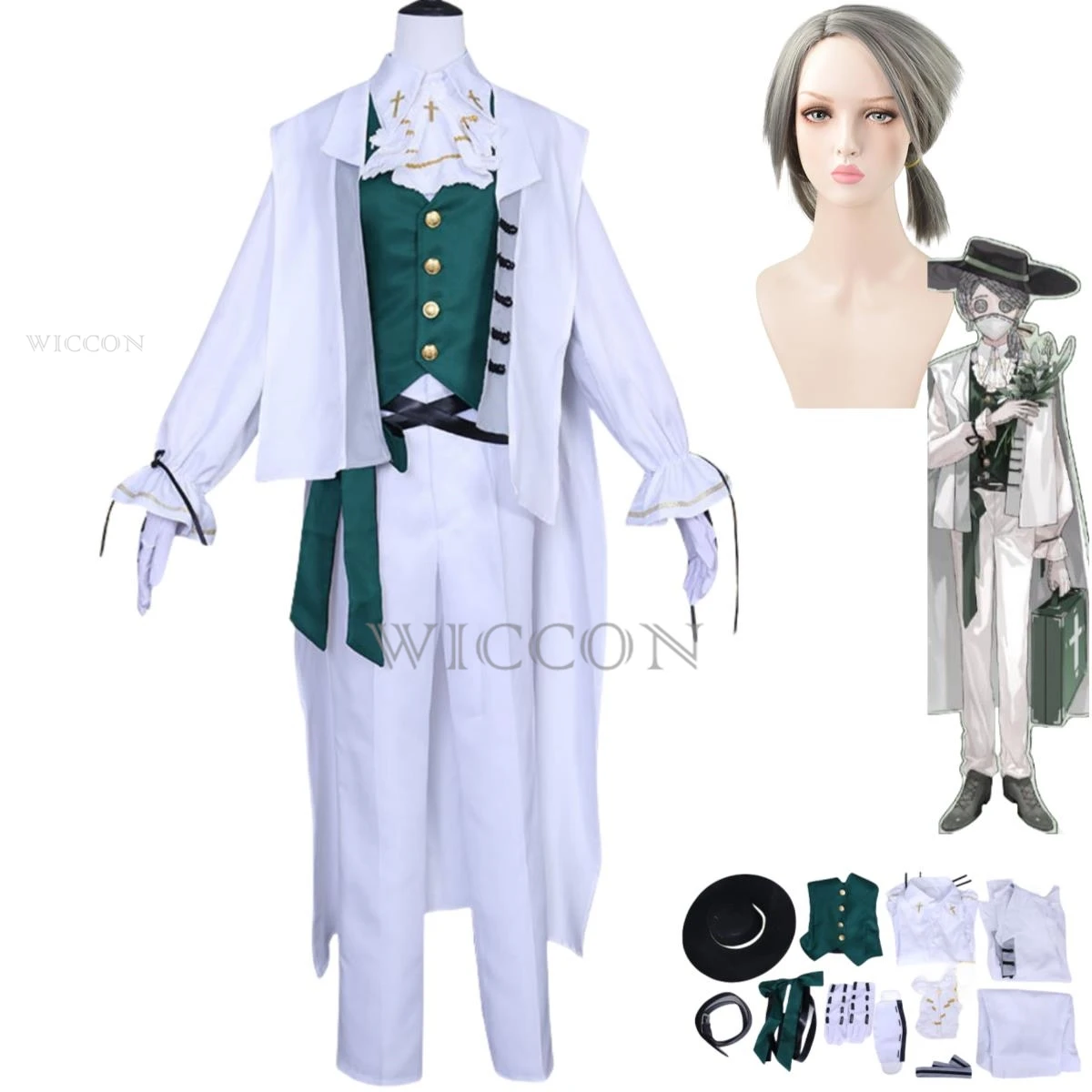 เครื่องแบบวิกผมอนิเมะเอกลักษณ์ของเกม est. aesop Carl ชุดคอสเพลย์ผู้หญิง midsummer เครื่องปักชาทั้งชุดผู้ใหญ่ Baju karnaval ผู้ชาย