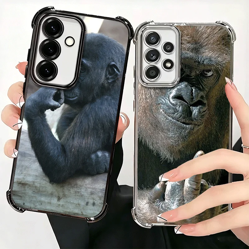 Monkey Memes Plating Phone Case For Samsung A17 A57 A27 A37 A16 A56 A26 A36 A15 A55 A25 A35 A14 A54 A24 A34 A13 A53 A23 A33 A12