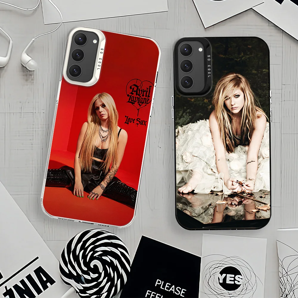 Singer Avril Lavigne For Samsung Galaxy A 34 50 51 52 53 54 71 S23 S24 4G 5G Ultra Plus Laser Cover IMD Phone Case