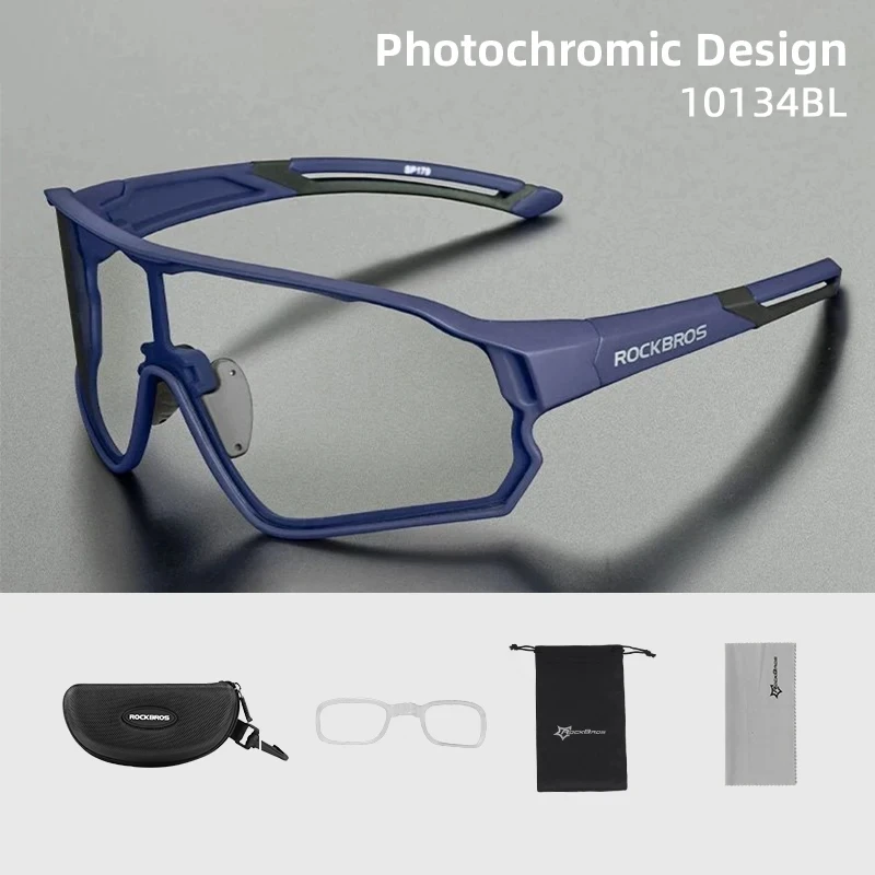 ROCKBROS Photochrome Fahrradbrille UV400 Sonnenbrille Outdoor Sport Fahrradbrille MTB Racing Leichte flexible Schutzbrille 9
