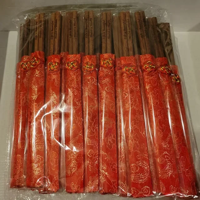10-100Pairs Chinese Knot Wood Chopsticks Durable Household Food Stick Gold Dragon Tableware Chopsticks Customized Wedding Favors