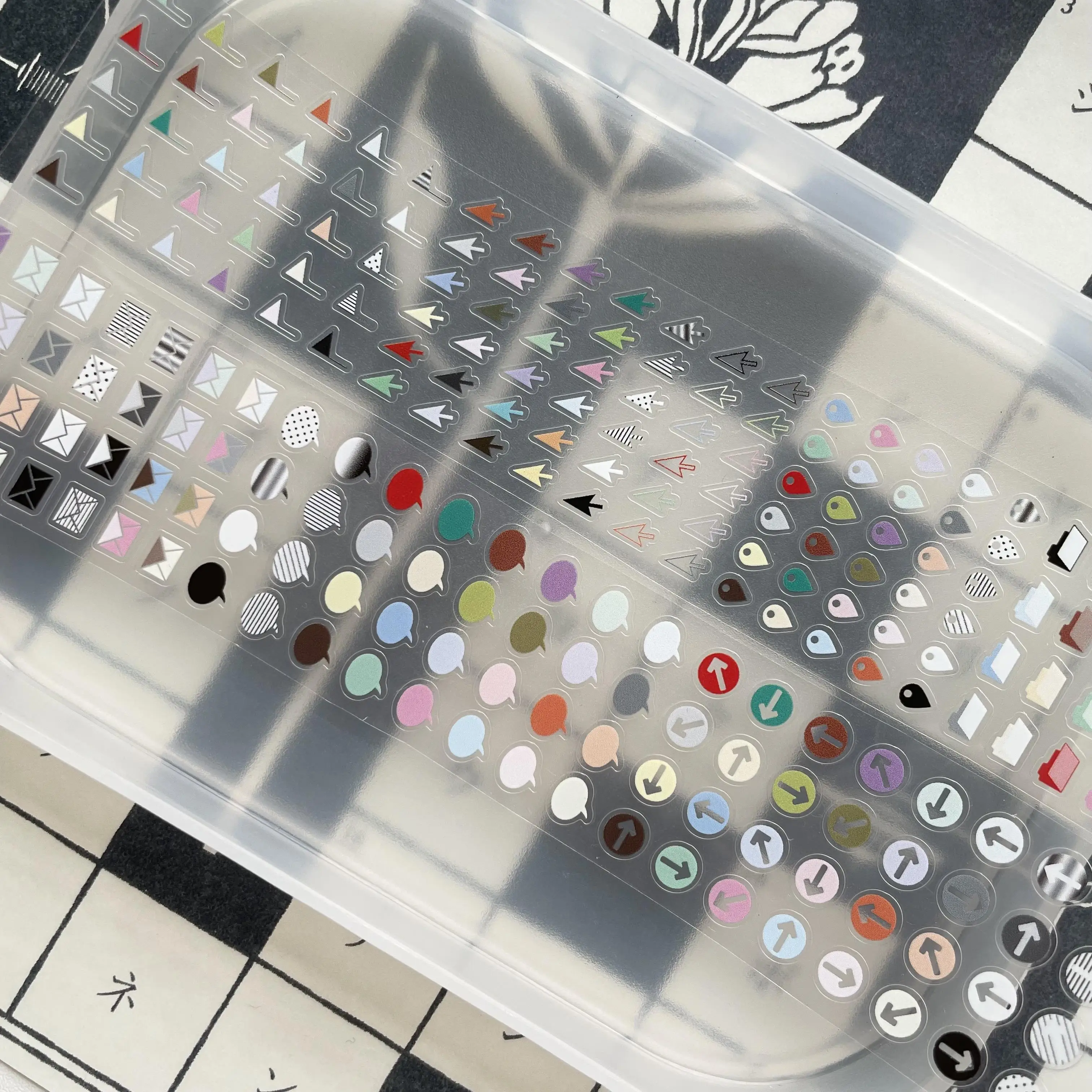 50 Designs Basic Journal Planner Collection Small Sand Dune Concentric Circle Basic Symbol Dot Planner Die-Cut Tape Stickers