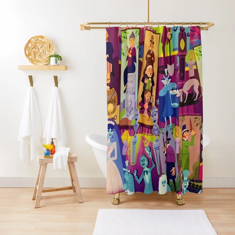 

Retro Mansion Collage - Shower Curtain Shower Set Waterproof Shower Bathroom Deco For Bathroom Curtain
