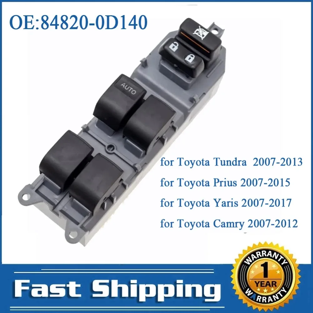 Interruptor de control de elevalunas eléctrico, botón elevador de vidrio, consola para Toyota Camry Yaris Prius 2013-17 Tundra 84820-0D140, accesorios para coche