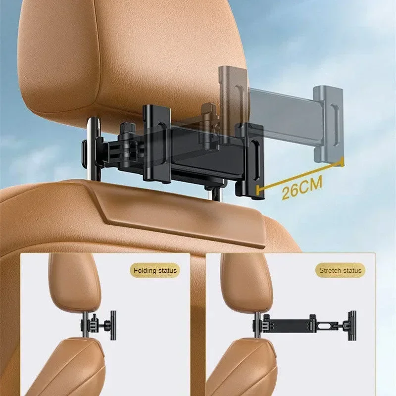 Soporte telescópico para teléfono y almohada trasera de coche, soporte de montaje para reposacabezas trasero de asiento, tableta de 4 a 11 pulgadas