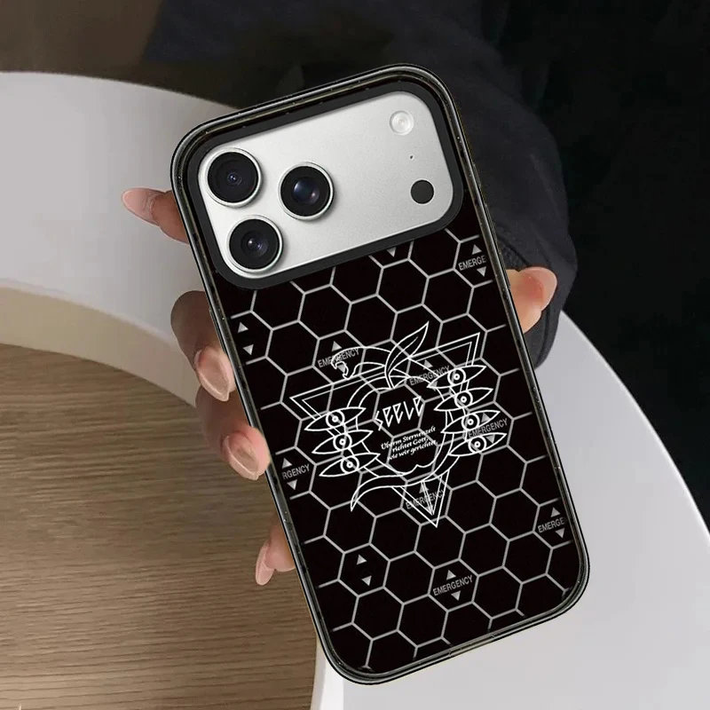 

Creative Honeycomb Anime Pattern Impact Black Border Magnetic Cover for IPhone 12 13 14 15 16 17 Pro Max Case for IPhone 17 Air