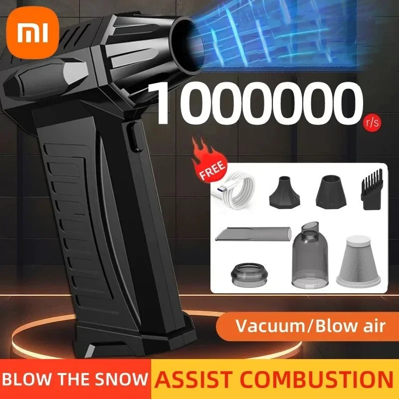 Xiaomi ventilador super violento 1000000rpm sem escova turbo jet ventilador 10000mah ventilador de duto de carregamento rápido 300g ferramenta de limpeza de impulso ﻿