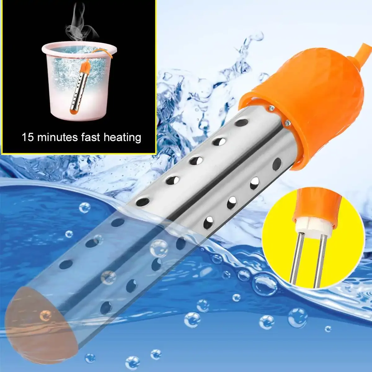 3000W Floating Electric Heater Boiler Water Heating Element Portable Immersion Suspension Bathroom Swimming Pool Portable shower