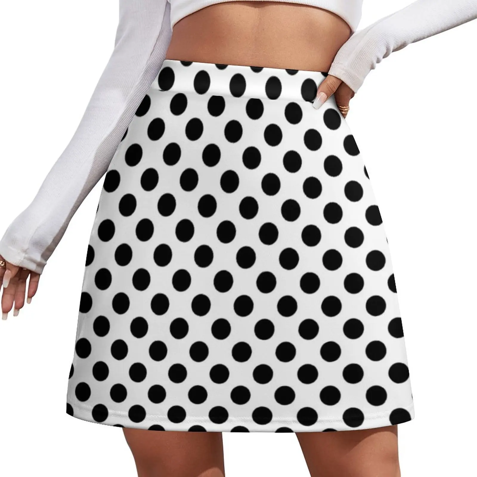 Soft Edge Dot Pattern Black White RPD S008 32 Mini Skirt Short skirt woman new in external clothes Mini Skirt